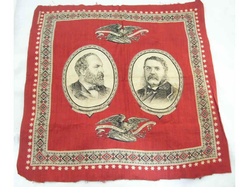 Appraisal: Campaign Bandana Garfield-Arthur Campaign item representing the Republican candidates for