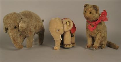 Appraisal: Three Steiff animals mid th century and earlier One a