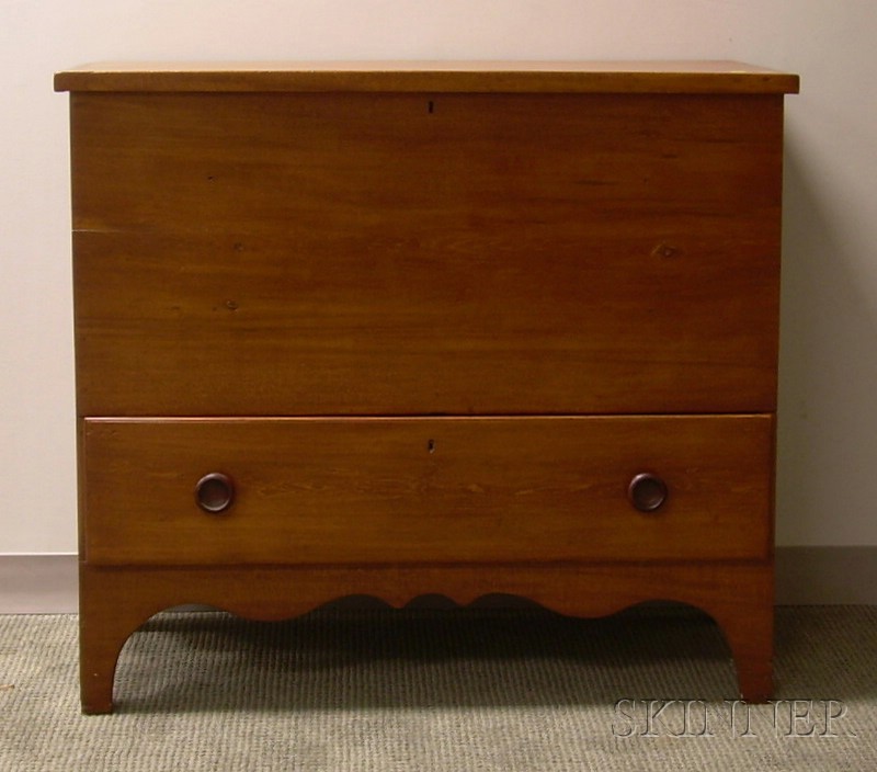 Appraisal: Pine Blanket Chest over Long Drawer ht wd in Refinished