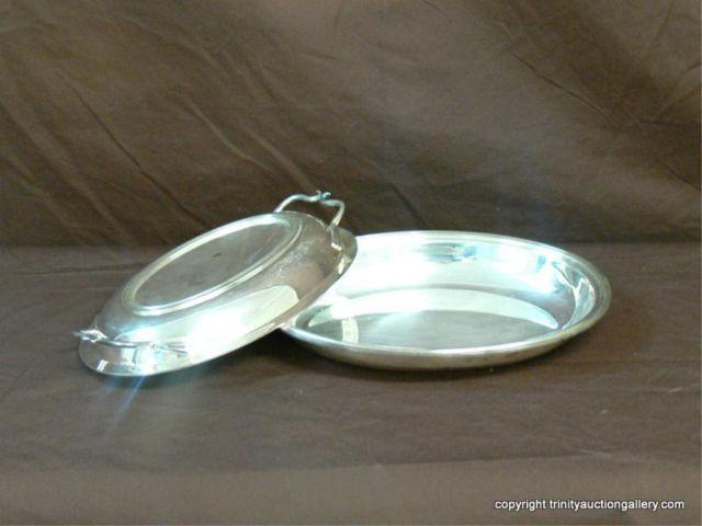 Appraisal: Silverplate Serving Bowl with Lid Unmarked as to manufacturer Looks