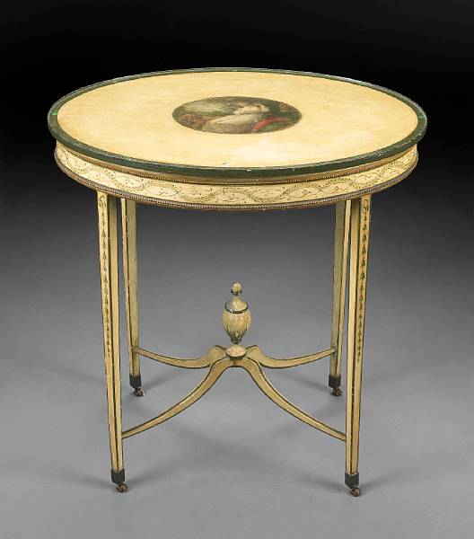 Appraisal: A George III paint decorated occasional table fourth quarter th