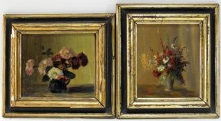 Appraisal: American Country Primitive Still Life Paintings UNITED STATES LATE TH-EARLY