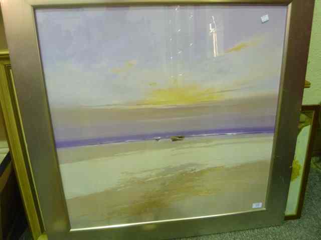 Appraisal: MODERN WATERCOLOURshowing a shore scene in the late afternoon unsigned