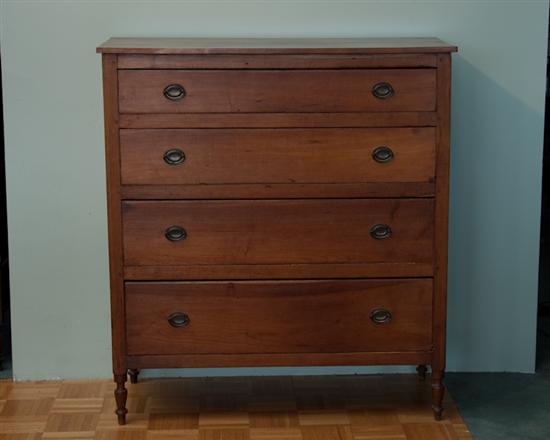 Appraisal: A New England Cherry Country Sheraton Chest of Drawers with