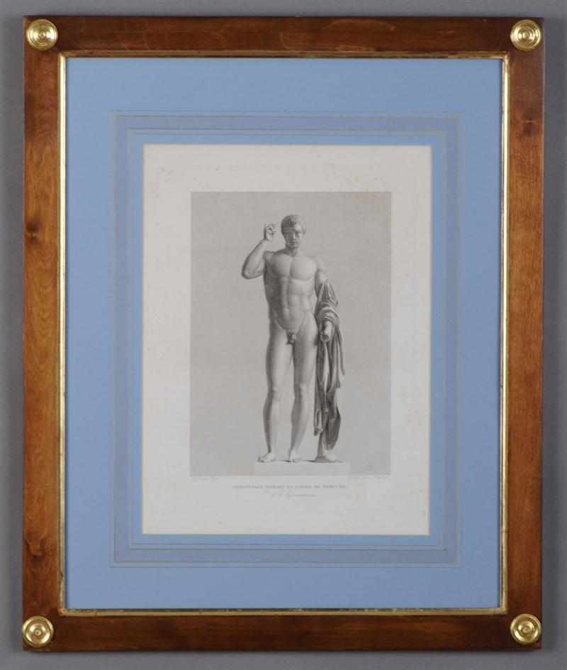 Appraisal: FRENCH SCHOOL STATUES Nineteen engravings x in sight x in