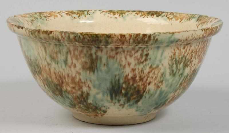 Appraisal: Green Brown Splatterware Bowl Description Marking on bottom is illegible