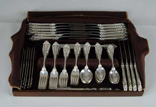 Appraisal: -PIECE STERLING FLATWARE SET BY WALLACE IN THE GRAND BAROQUE