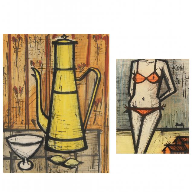 Appraisal: BERNARD BUFFET FRENCH - CAFETI RE JAUNE THE BIKINI TWO