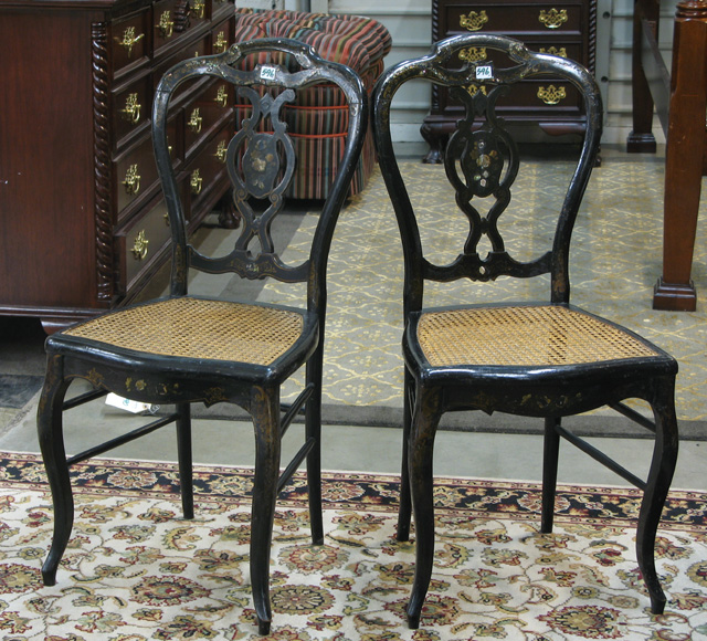 Appraisal: A PAIR OF VICTORIAN SIDE CHAIRS American or English late