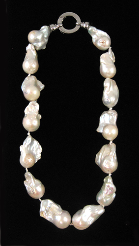 Appraisal: PRINCESS LENGTH BAROQUE WHITE PEARL NECKLACE measuring - inches in