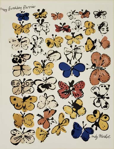 Appraisal: ANDY WARHOL Happy Butterfly Day Offset lithograph with hand coloring