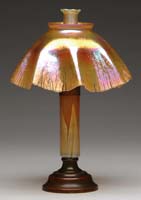 Appraisal: TIFFANY STUDIOS CANDLE LAMP In the kerosene version with gold