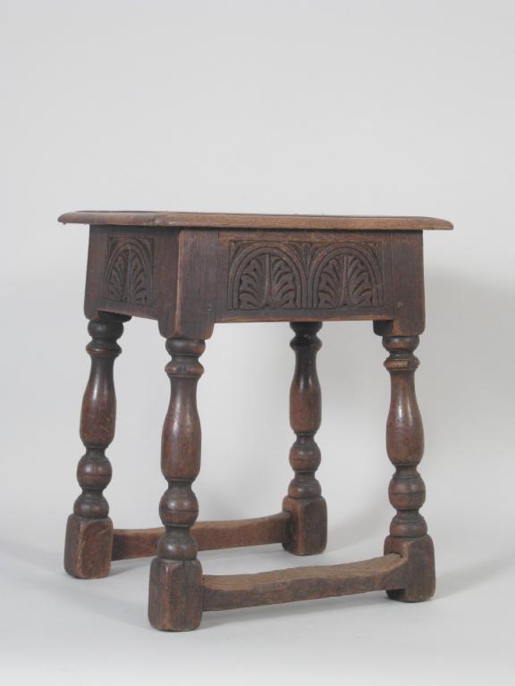 Appraisal: An th Century style oak Joint Stool