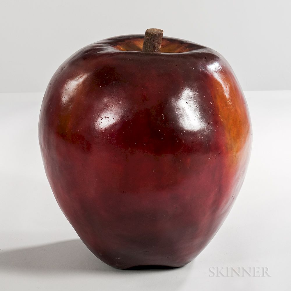 Appraisal: Large Apple Sculpture Large Apple Sculpture th century realistically modeled