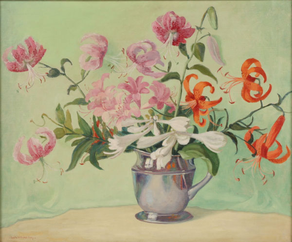 Appraisal: Leota Williams Loop American - Lilies Everyone floral still life