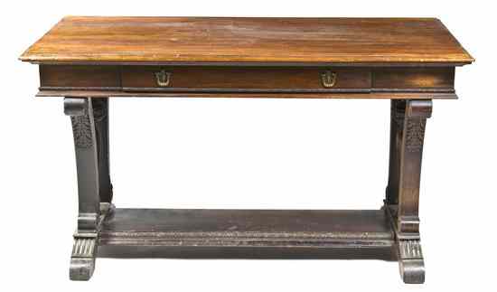 Appraisal: A Late Victorian Library Table having a rectangular top over