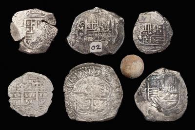 Appraisal: Six Spanish Colonial silver coins two possibly three Mexico mint