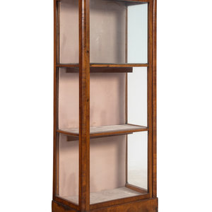 Appraisal: A Biedermeier Birch Vitrine Cabinet Mid- th Century Height x