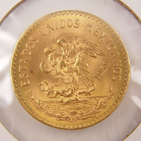 Appraisal: MEXICO PESO GOLD COIN g pure gold Sharp markings