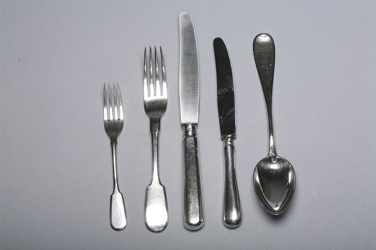 Appraisal: -PIECE RUSSIAN SILVER ASSEMBLED FLATWARE SERVICE silver standard Including six