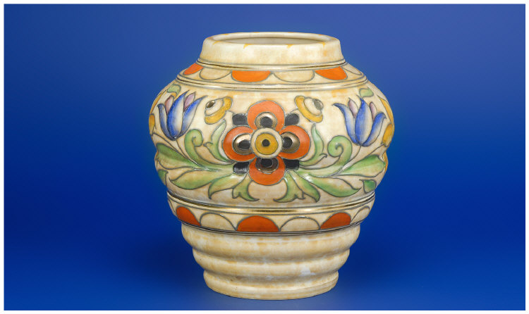 Appraisal: Crown Ducal Charlotte Rhead Vase Designed in Quatrefoil flower head