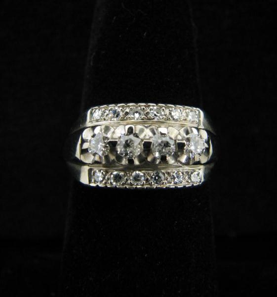 Appraisal: Lady's K White Gold Diamond Ring Style Crest ctw diamond