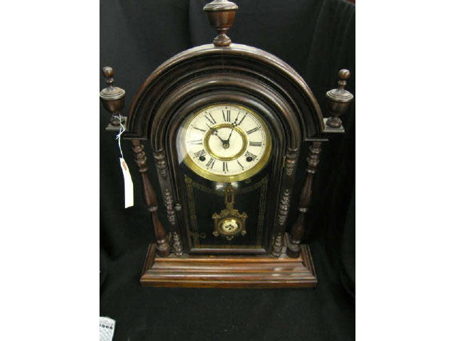 Appraisal: Victorian Rosewood Mantle Clock fancy pedulum