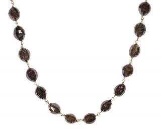 Appraisal: Brown diamond bead and k yellow gold necklace Brown diamond