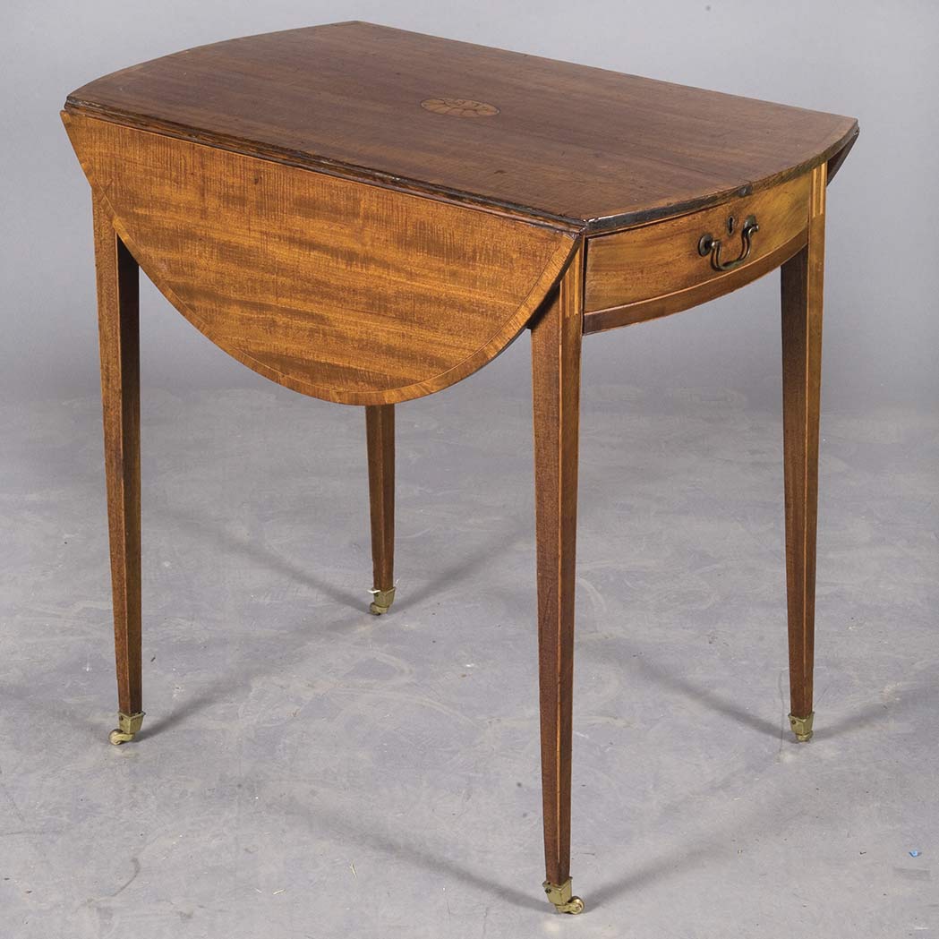 Appraisal: George III Inlaid Mahogany Pembroke Table Height inches width inches