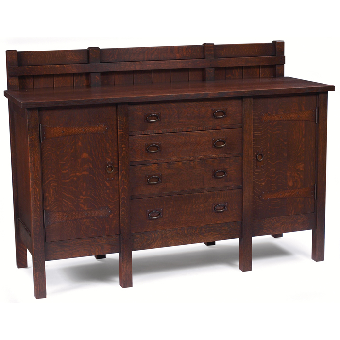 Appraisal: Warren Hile sideboard contemporary similar to Gustav Stickley eight-leg form