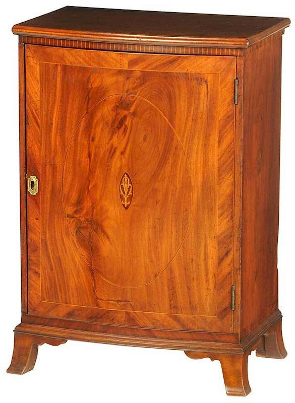 Appraisal: Rare Pennsylvania Federal Inlaid Mahogany Spice Cabinet Chester County -