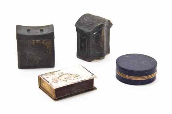 Appraisal: Two English Silver Diminutive Boxes together with a silver matchbook