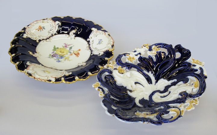 Appraisal: Group of Two Meissen Porcelain Fruit Bowls the first a