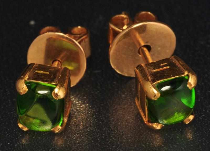 Appraisal: Pair of K Y Gold TG Stone Earrings Description TG