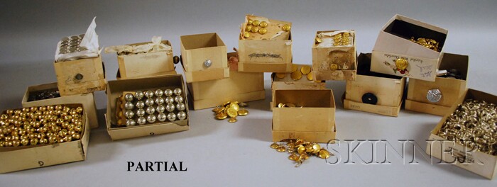 Appraisal: Collection of Unused and Boxed Pressed Metal Buttons including brass