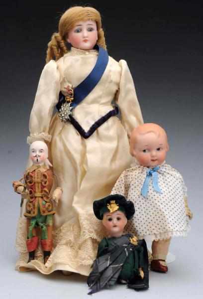 Appraisal: Lot of Miscellaneous Dolls German bisque lady possibly by Simon