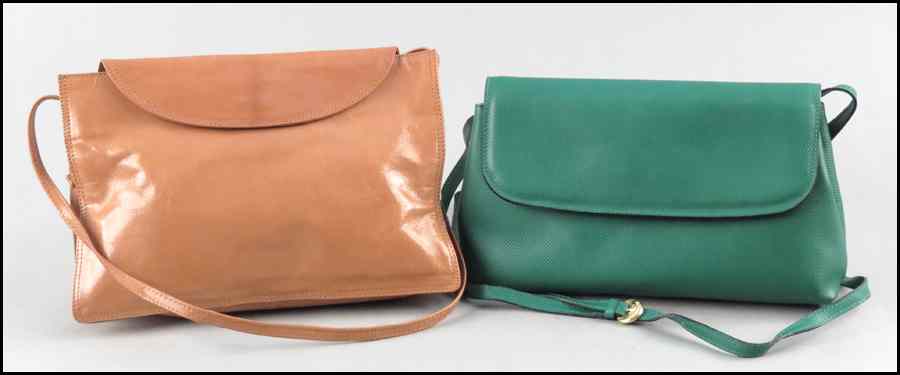 Appraisal: TWO BOTTEGA VENETA LEATHER SHOULDER BAGS Green '' x ''