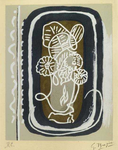 Appraisal: BRAQUE GEORGES Aus 'Si je mourais l -bas' Monochrome woodcut