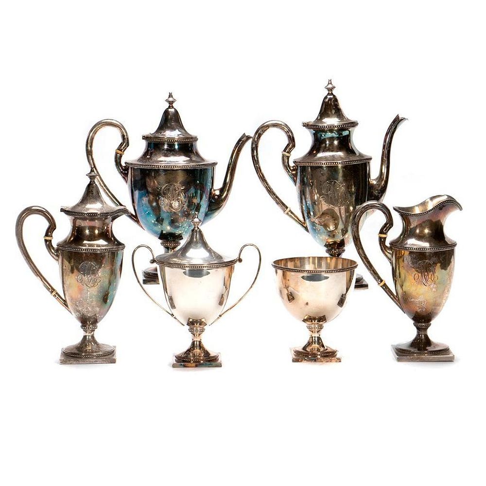 Appraisal: Shreve Co Sterling Tea and Coffee Set Georgian style set