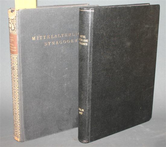 Appraisal: Judaica Synogogue Architecture Titles Vols including copies of Mittelalterliche Synagogen