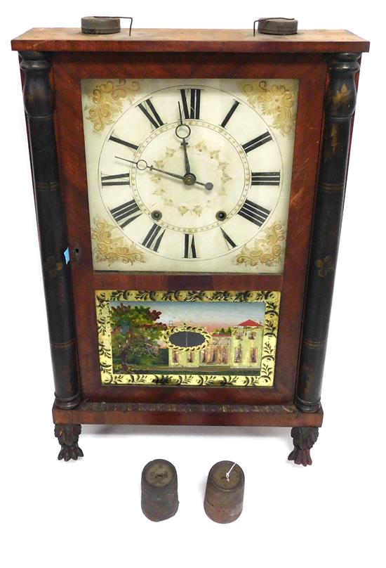 Appraisal: CLOCK Olcott Cheney Middletown CT c 's tranisitional half pillar