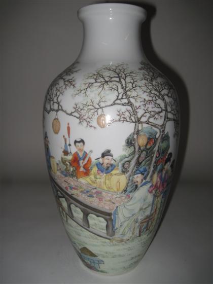 Appraisal: Chinese famille rose porcelain vaseOf ovoid form with a well-enameled