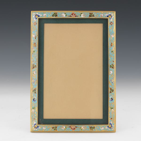 Appraisal: French Champleve Gilt Bronze Picture Frame x Bronze frame with