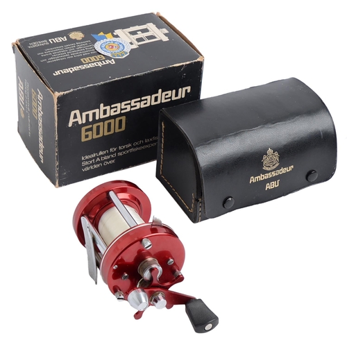 Appraisal: Angling Abu Svangsta Sweden Ambassadeur multiplier reel with maker's leather