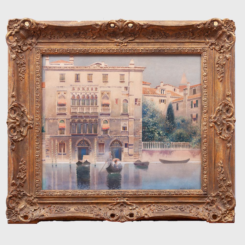 Appraisal: Henry Pember Smith - Venice Watercolor with gouache highlights on