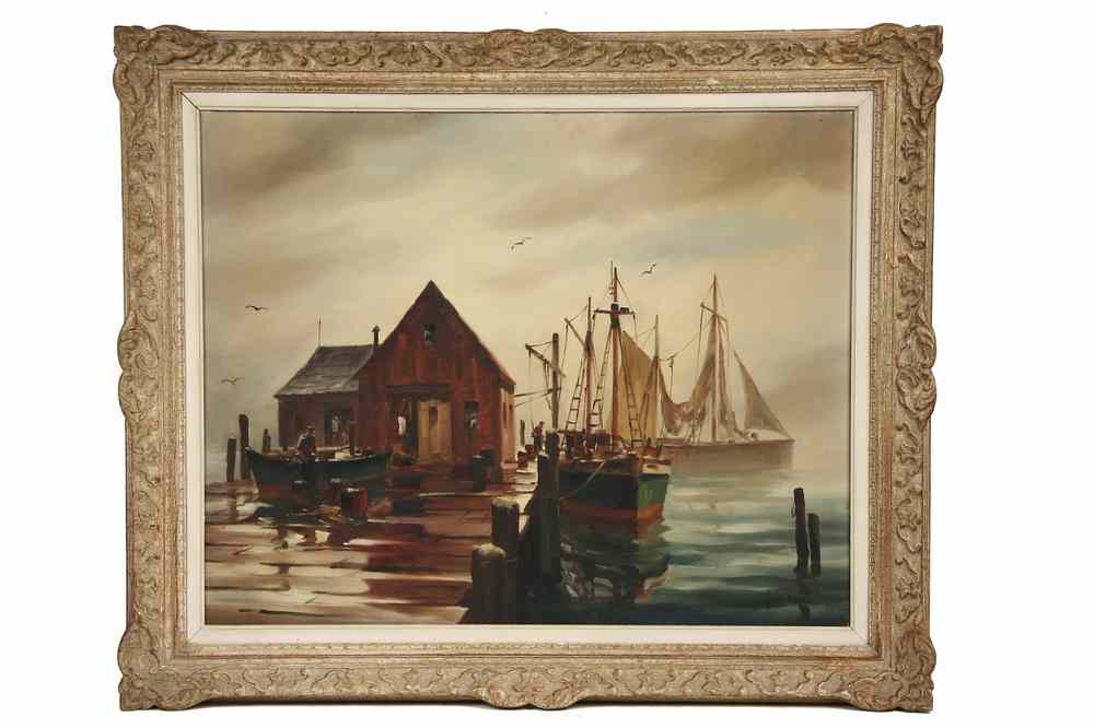 Appraisal: OOC - 'Clearing Fog Provincetown Mass' by John Cuthbert Hare