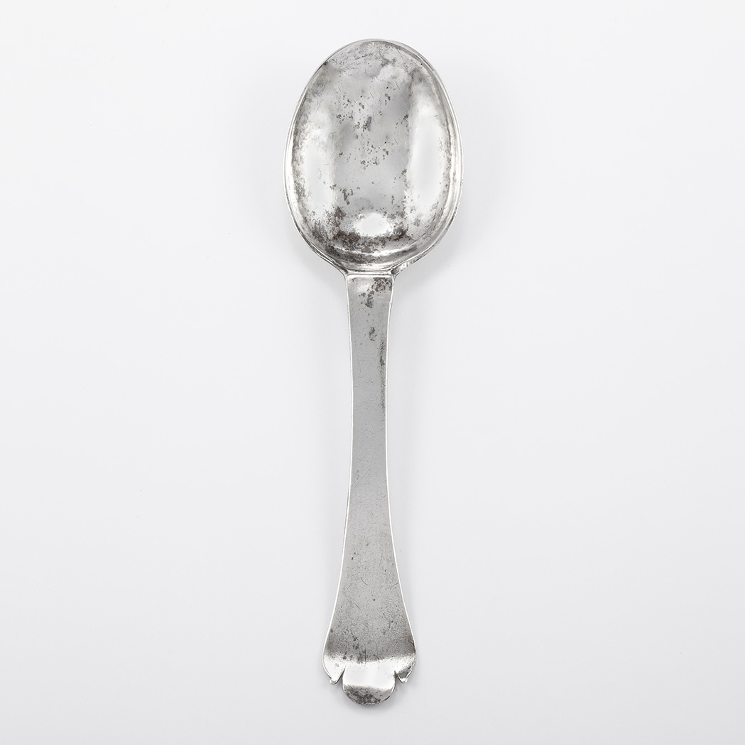 Appraisal: William III Silver Trefid Spoon Maker's mark PK and dated