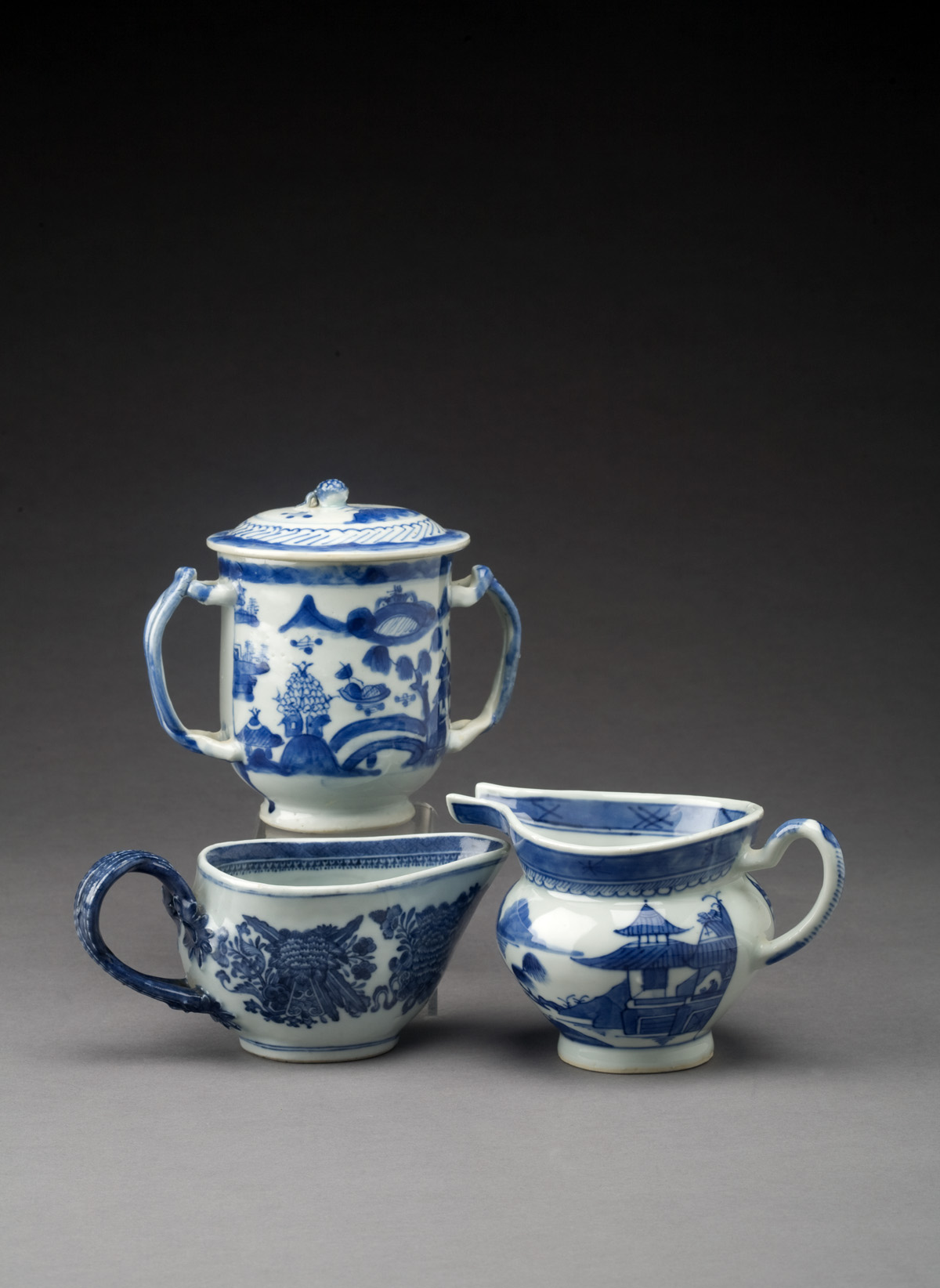 Appraisal: BLUE FITZHUGH STRAP HANDLED SAUCE PITCHER