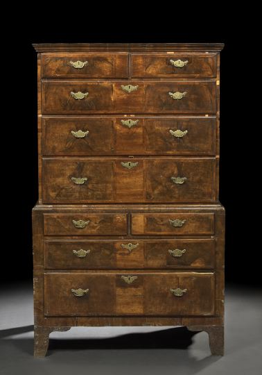 Appraisal: George III Walnut Chest-on-Chest fourth quarter th century and later