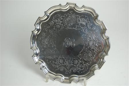 Appraisal: A George III salver SW London of typical shaped circular